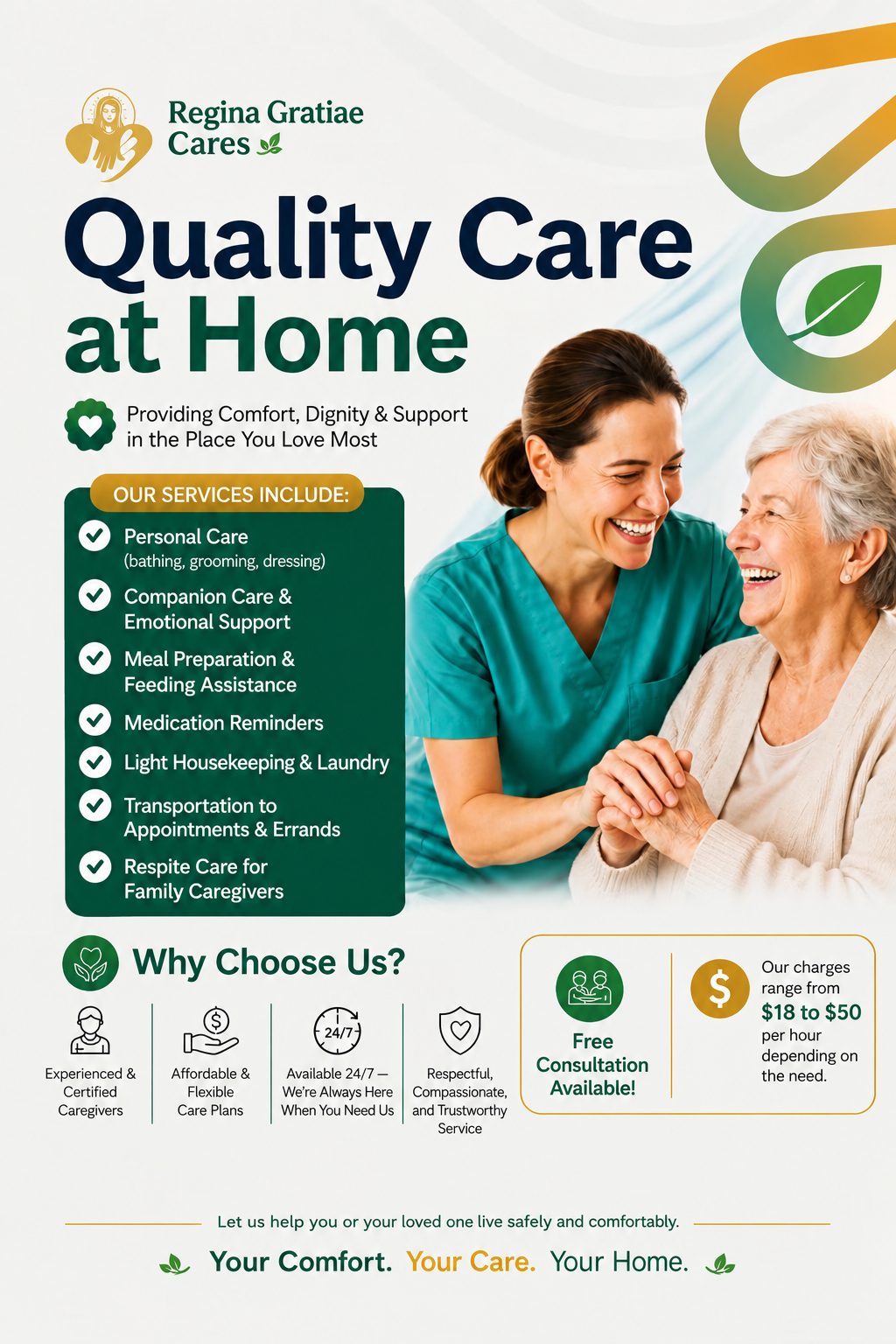 Regina Gratiae Cares – Quality Care at Home flyer
